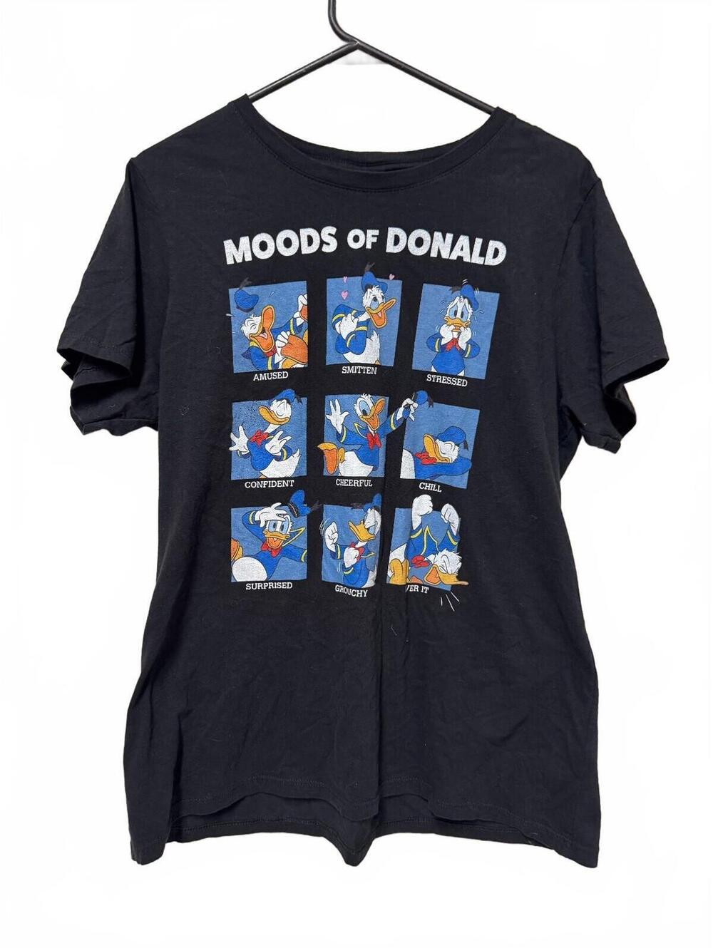 Disney Moods of Donald Duck Black Graphic T-Shirt Women's XL